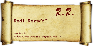 Redl Rezső névjegykártya